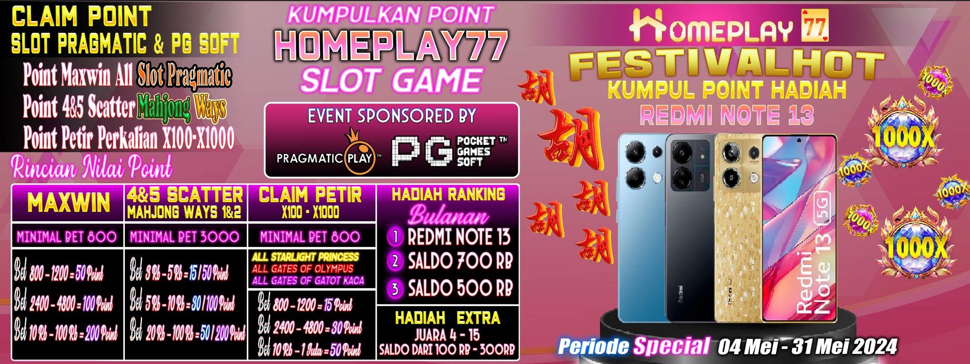 SPECIAL EVENT CLAIM POINT HOMEPLAY77