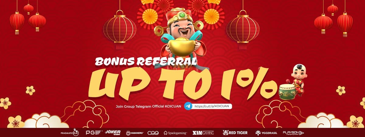 BONUS REFFERAL UP TO 1% TANPA BATAS Banner