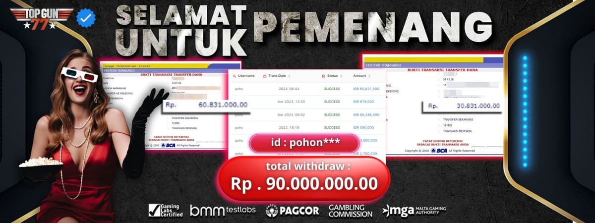 Selamat Untuk Pemenang Withdraw Banner