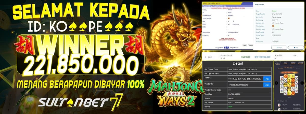 MAHJONG WAYS 200JT Banner
