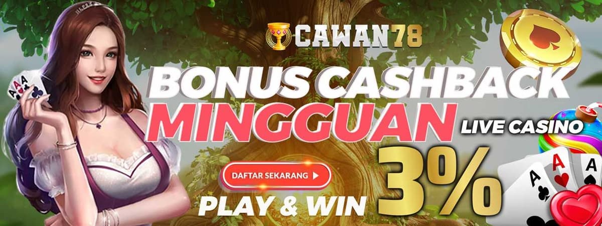 BONUS MINGGUAN LIVE CASINO 3%