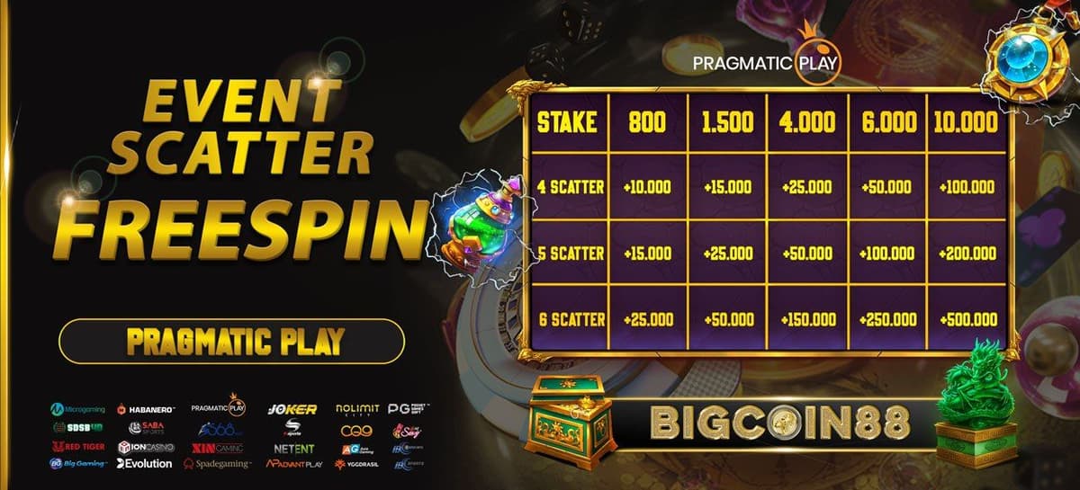 Promo EVENT SCATTER & FREESPIN PRAGMATICPLAY BIGCOIN88