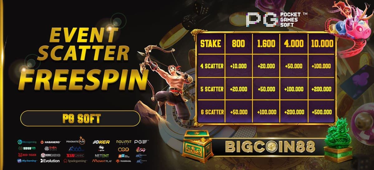 Promo EVENT SCATTER & FREE SPIN PGSOFT BIGCOIN88