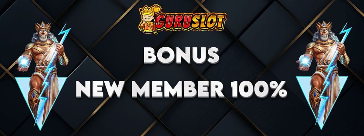 BONUS NEW MEMBER GURUSLOT 100% Banner