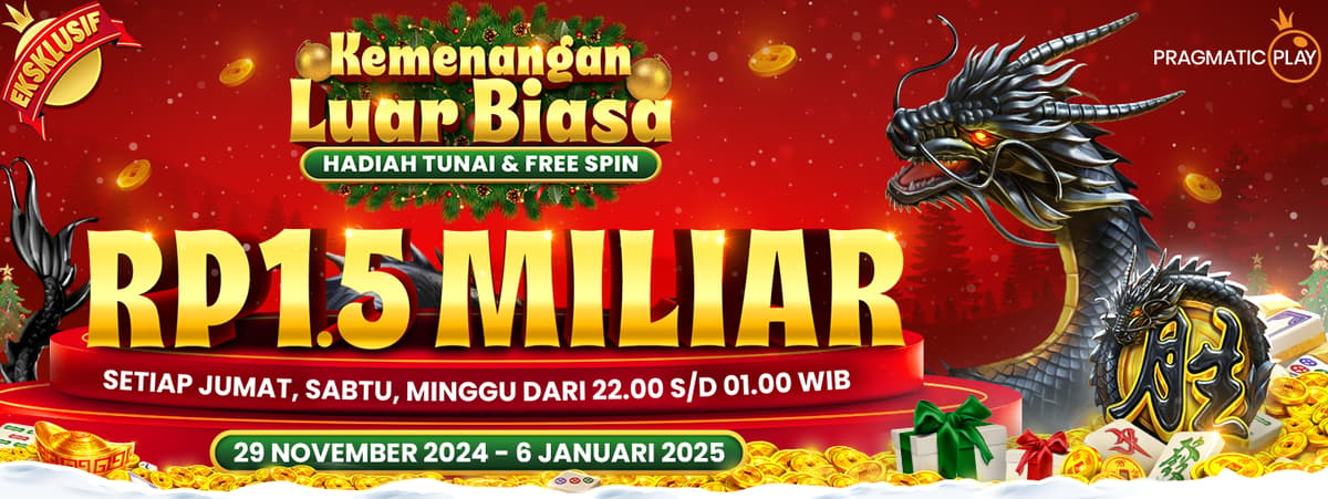 Pragmatic Play Eksklusif!!! Kemenangan Luar Biasa hingga 1,5 miiliar Banner