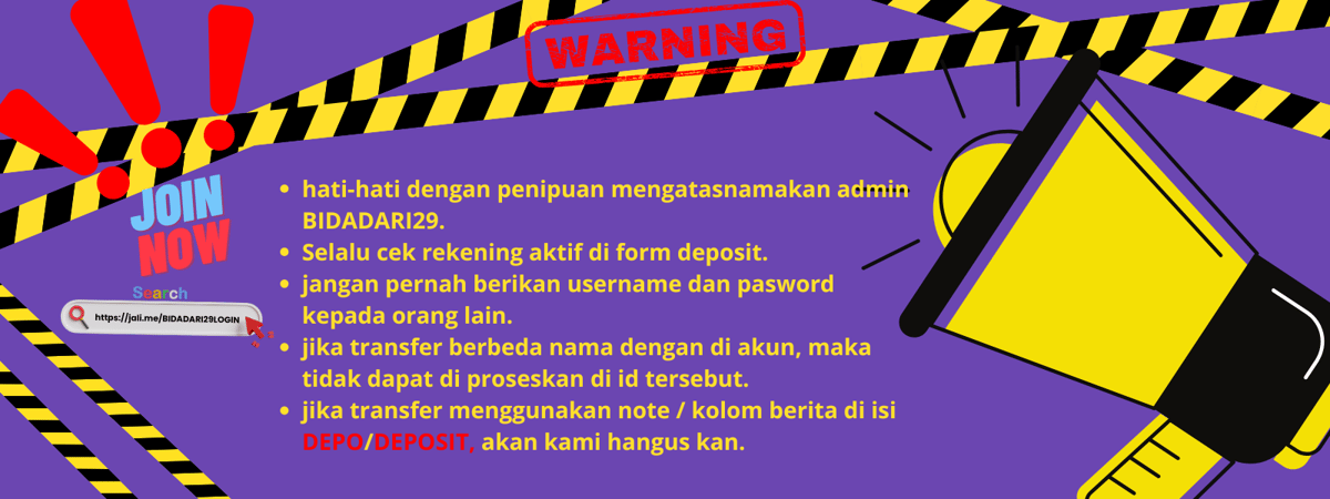 WARNING BIDADARI29 Banner