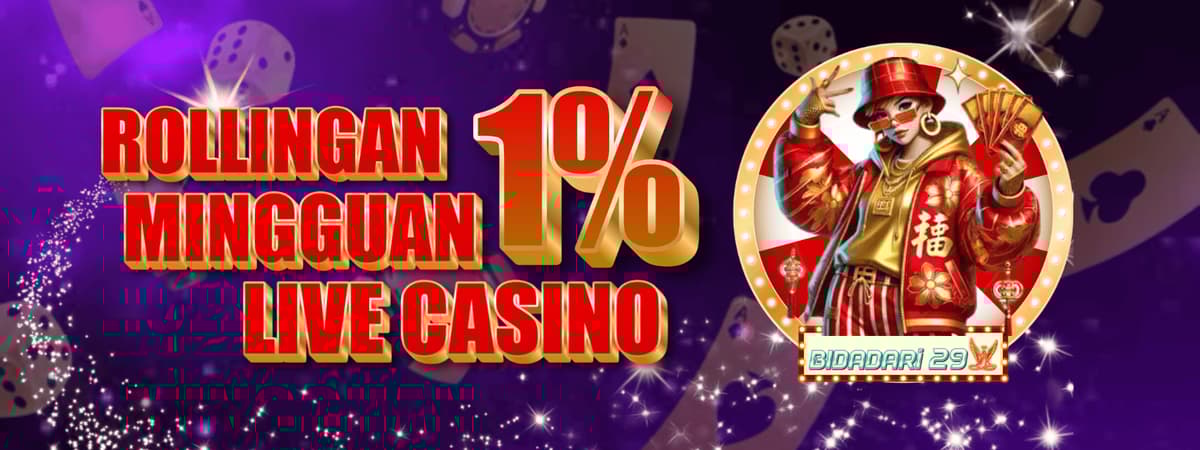 BONUS ROLLINGAN 1% LIVE CASINO Banner