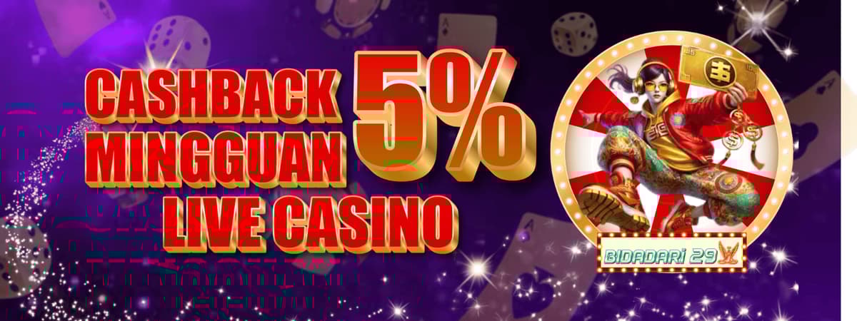 BONUS CASHBACK LIVE CASINO 5%  Banner