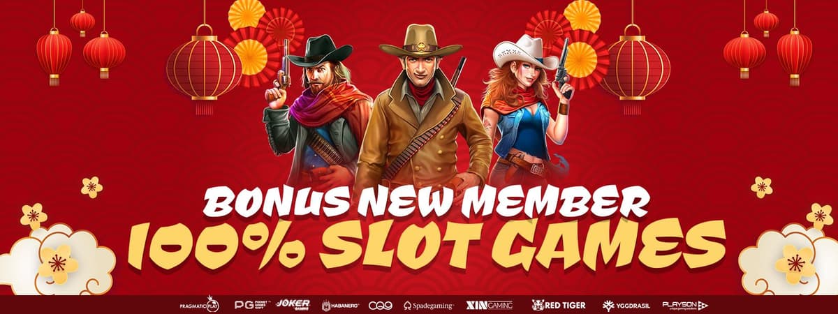 BONUS NEW MEMBER 100% SLOT GAMES Banner