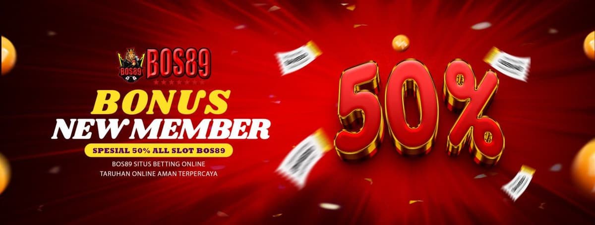PROMO BONUS 50% NEW MEMBER KHUSUS SLOT Banner