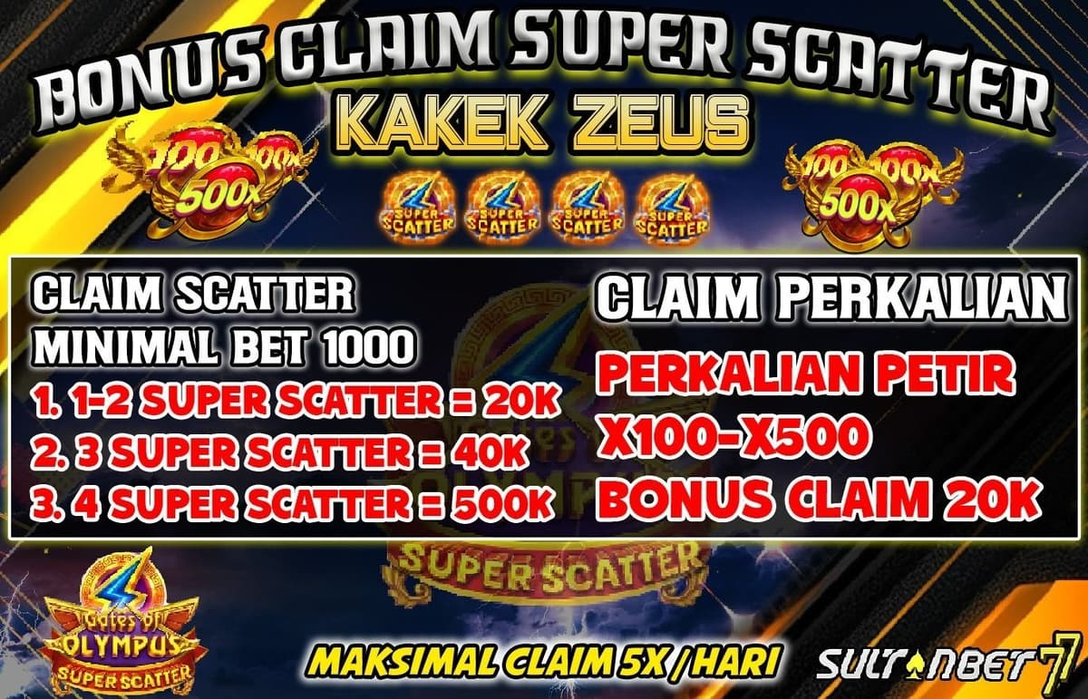 CLAIM SUPER SCATTER GATES OF OLYMPUS SULTANBET77