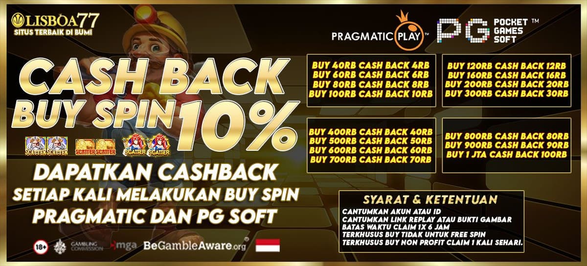 Promo CASH BACK 10%
