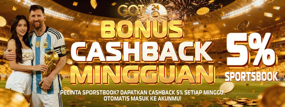 BONUS CASHBACK MINGGUAN SPORTSBOOK 5% Banner