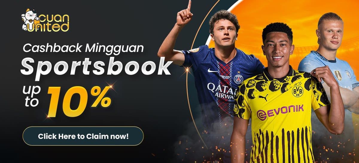 CASHBACK MINGGUAN SPORTBOOK UP TO 10% Banner