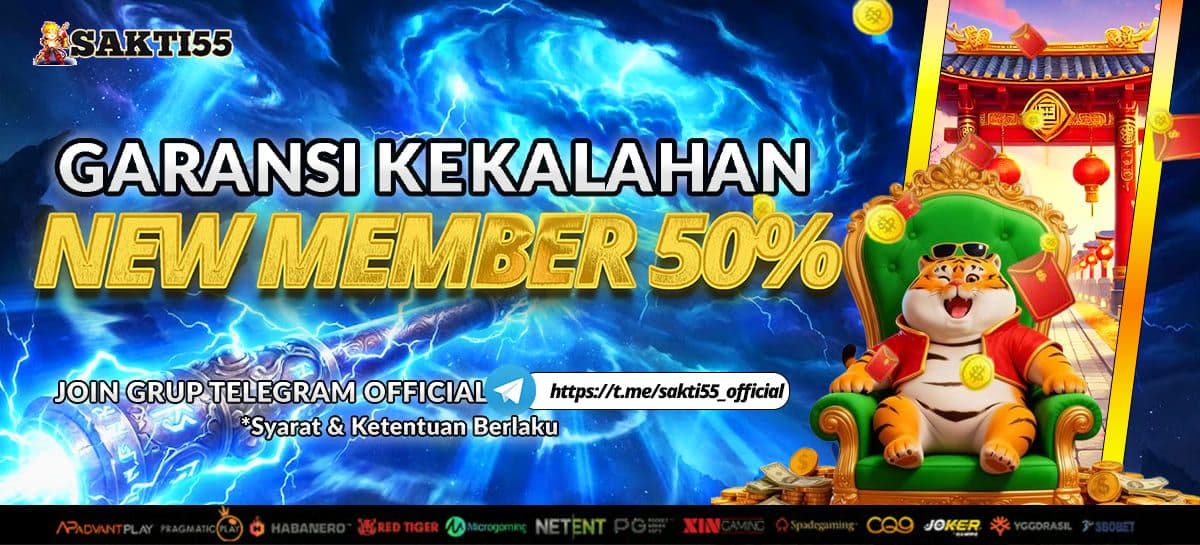Sakti55 Bonus Slot Garansi Kekalahan 50% Banner
