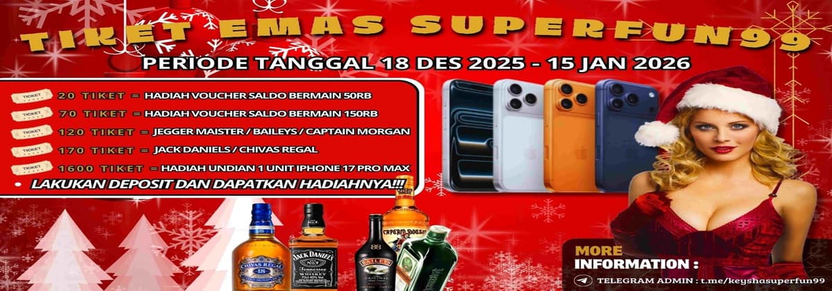 EVENT TIKET SPESIAL NATAL & TAHUN BARU DI SUPERFUN99 Banner