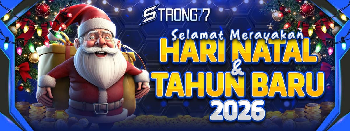 NATAL DAN TAHUN BARU 2026 STRONG77 Banner