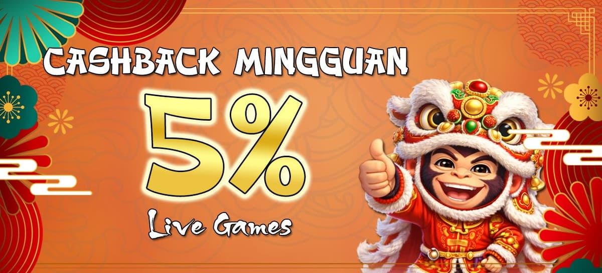 Promo Cashback Kekalahan Live Games 5%