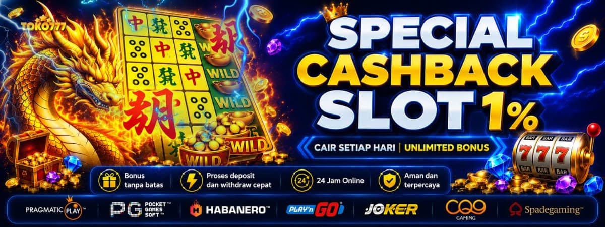 Promo Cashback Slot Cair Setiap Hari up/to 1%