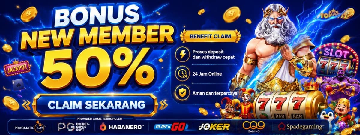 Promo Bonus 50% Member Baru Berlaku Semua Slot