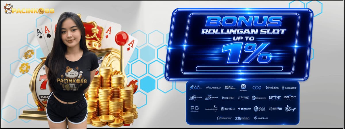 BONUS ROLLINGAN SLOT  UP TO 1% Banner