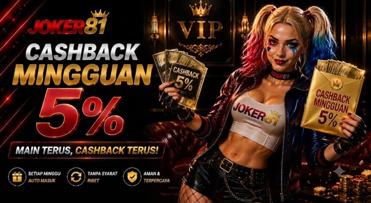 Promo BONUS MINGGUAN CASHBACK 5% ALL GAMES