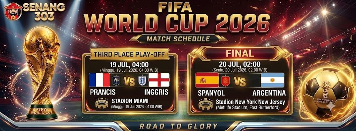Jadwal Terbaru World Cup 2026 - SENANG303 Banner