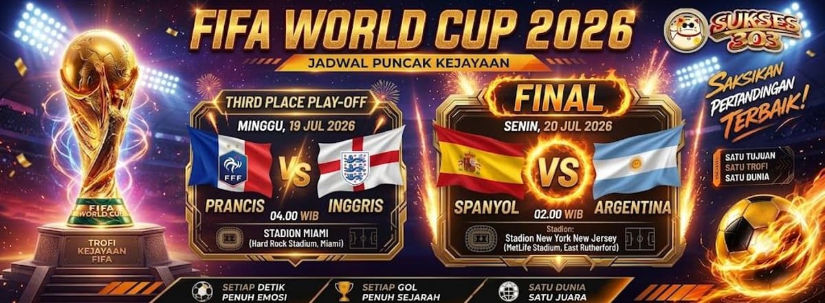 Jadwal Terbaru PIALA DUNIA 2026 - SUKSES303 Banner