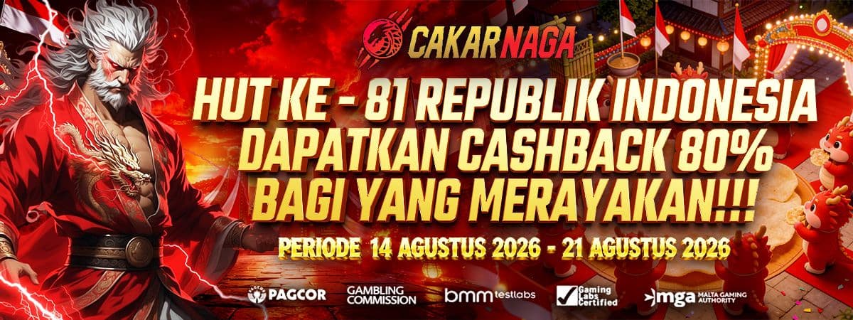 HUT KE - 81 REPUBLIK INDONESIA DAPATKAN CASHBACK 80% BAGI YANG MERAYAKAN !!!