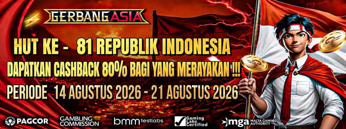 HUT KE - 81 REPUBLIK INDONESIA DAPATKAN CASHBACK 80% BAGI YANG MERAYAKAN !!!
