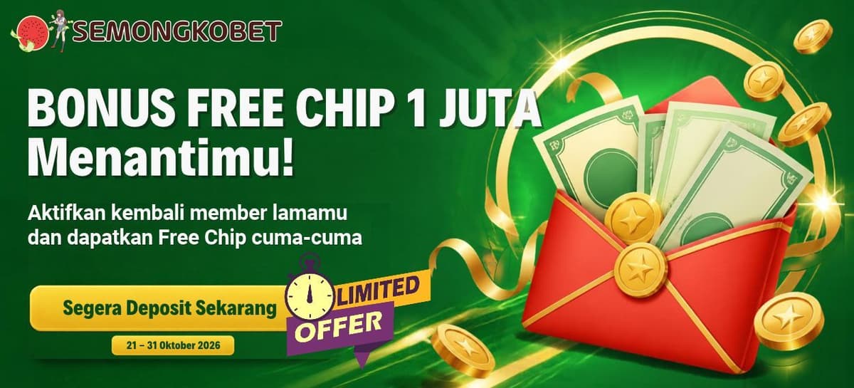 Promo Bonus Free Chip 1 JUTA Rupiah untuk Member Lama